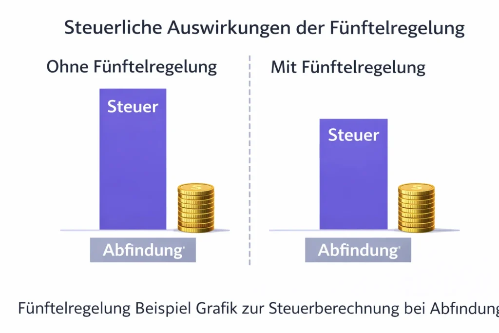 Fünftelregelung Beispiel Grafik zur Steuerberechnung bei Abfindung