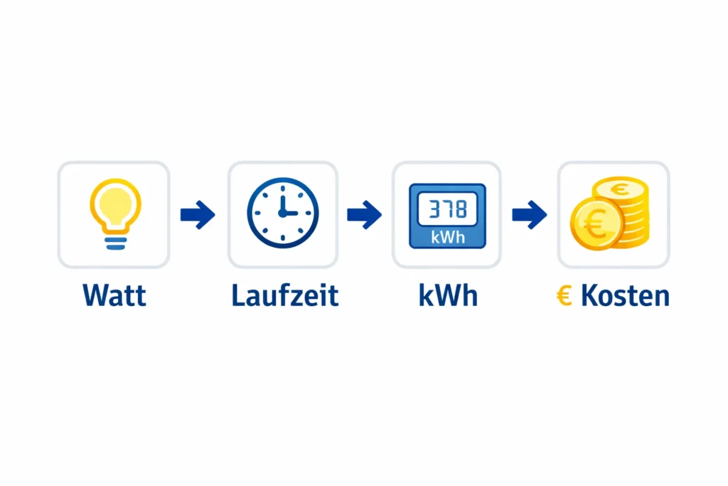 stromkosten berechnung watt zu kwh formel stromverbrauch berechnen einfach erklärung