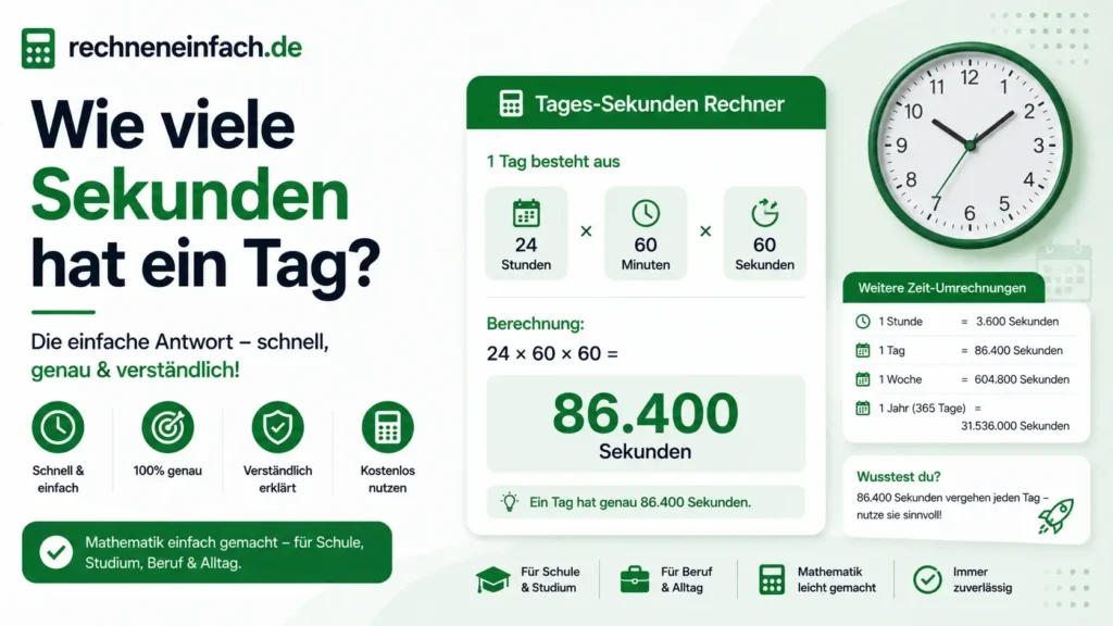 Wie viele Sekunden hat ein Tag Rechner & Tabelle